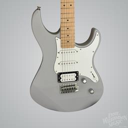 Yamaha Double-cutaway, solid alder body, 22 frets, maple neck, maple fingerboard, 1 humbucking and 2 single-coil pickups, chrome hardware; coil tap; Gray